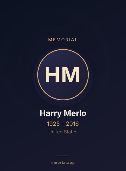 Memorial portrait of Harry Merlo