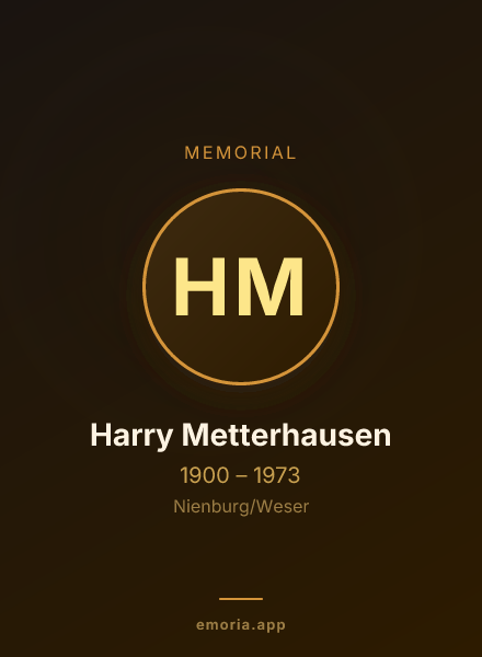 Memorial portrait of Harry Metterhausen