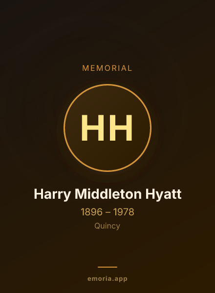 Memorial portrait of Harry Middleton Hyatt
