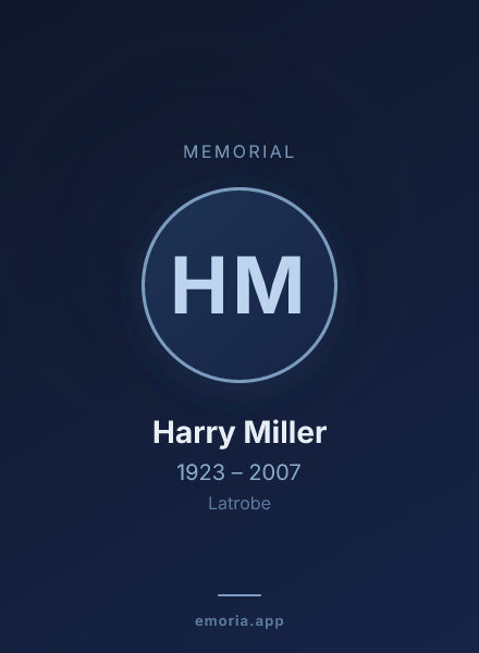 Memorial portrait of Harry Miller