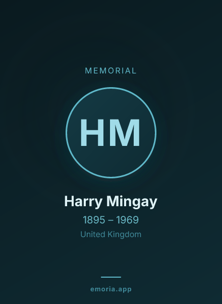 Memorial portrait of Harry Mingay
