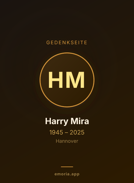 Gedenkportrait von Harry Mira
