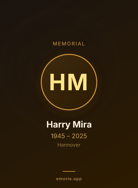 Memorial portrait of Harry Mira