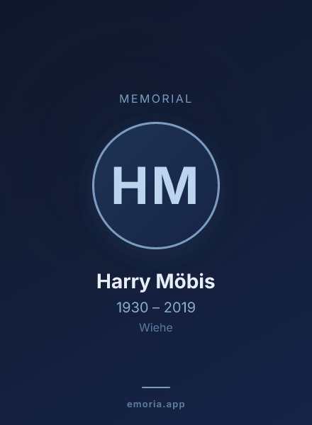 Memorial portrait of Harry Möbis