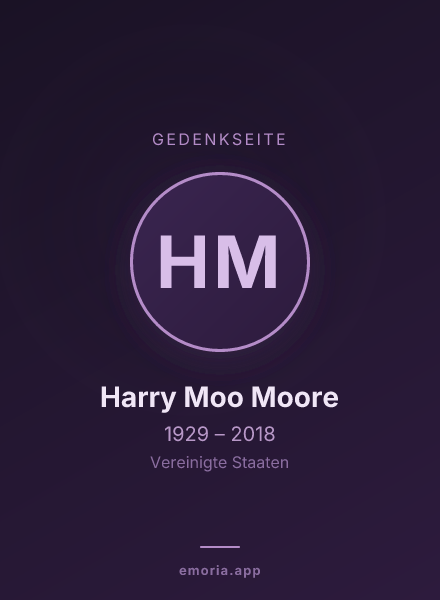 Gedenkportrait von Harry Moo Moore