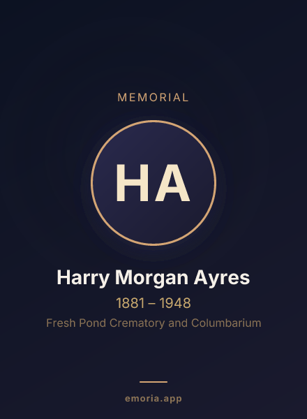 Memorial portrait of Harry Morgan Ayres