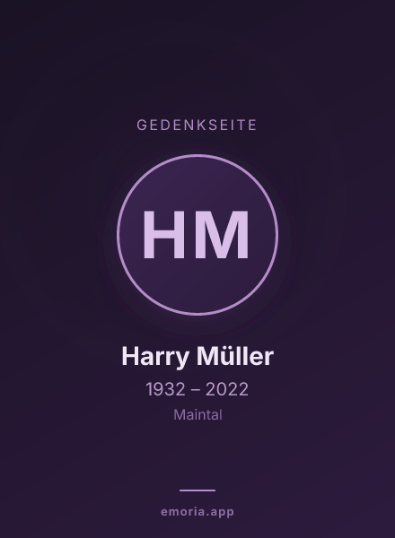 Gedenkportrait von Harry Müller