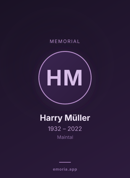 Memorial portrait of Harry Müller