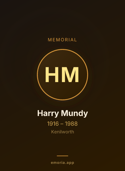 Memorial portrait of Harry Mundy