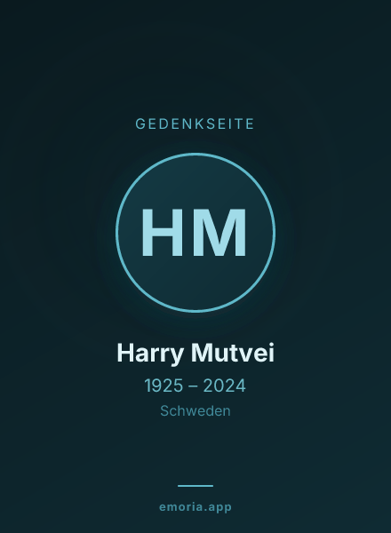 Gedenkportrait von Harry Mutvei