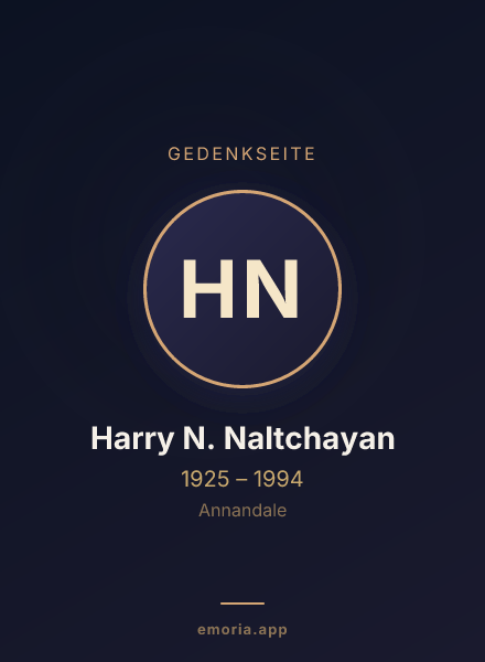 Gedenkportrait von Harry N. Naltchayan