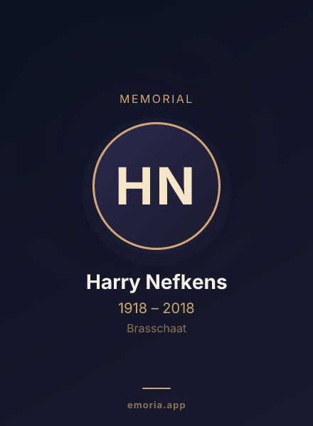 Memorial portrait of Harry Nefkens