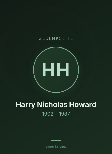 Gedenkportrait von Harry Nicholas Howard