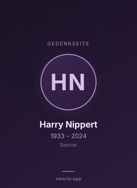 Gedenkportrait von Harry Nippert