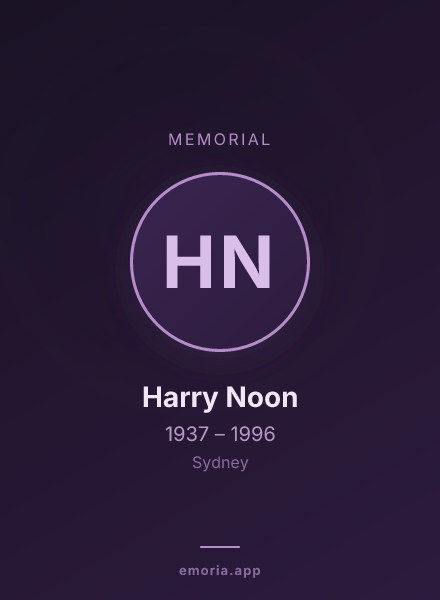 Memorial portrait of Harry Noon