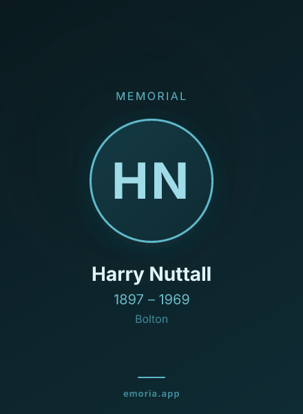 Memorial portrait of Harry Nuttall