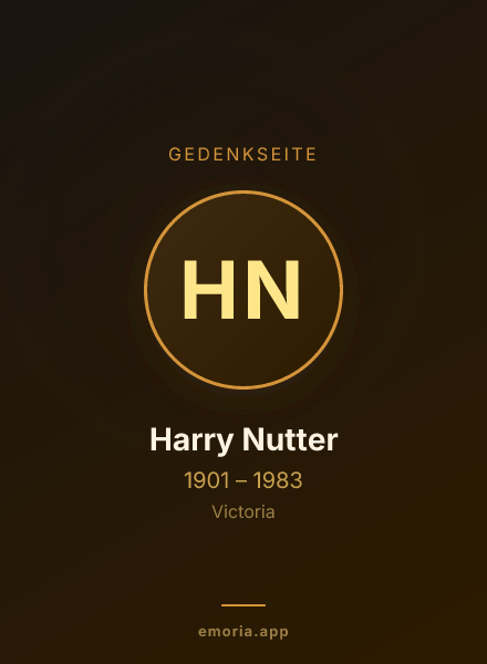 Gedenkportrait von Harry Nutter