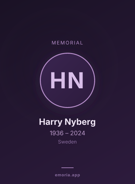 Memorial portrait of Harry Nyberg