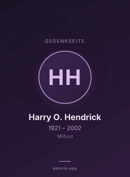 Gedenkportrait von Harry O. Hendrick
