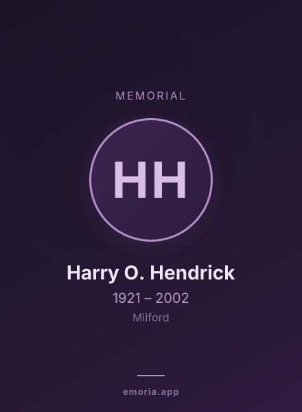 Memorial portrait of Harry O. Hendrick