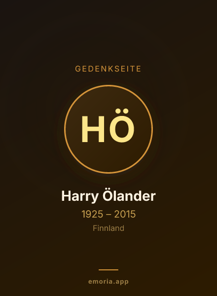 Gedenkportrait von Harry Ölander