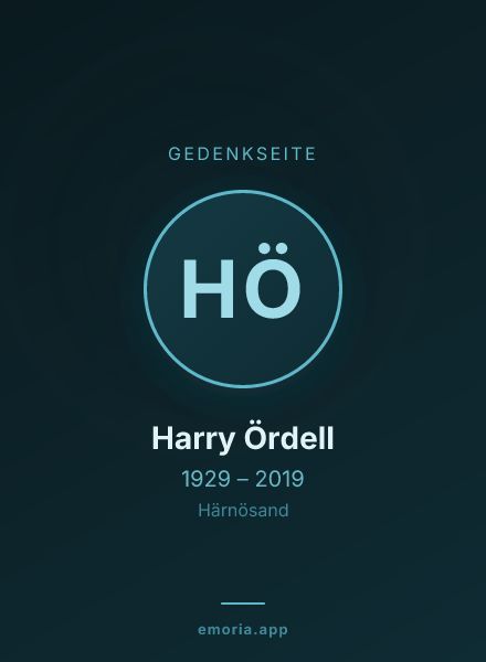 Gedenkportrait von Harry Ördell