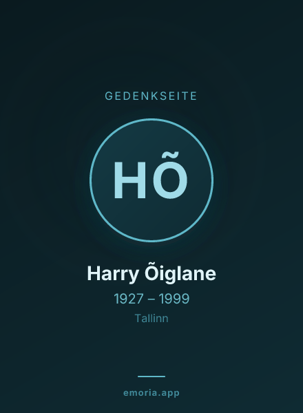 Gedenkportrait von Harry Õiglane