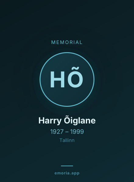 Memorial portrait of Harry Õiglane