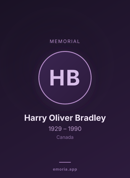 Memorial portrait of Harry Oliver Bradley