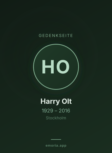 Gedenkportrait von Harry Olt