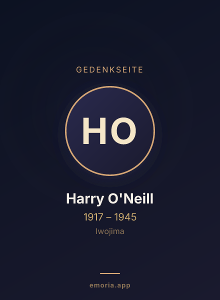 Gedenkportrait von Harry O'Neill
