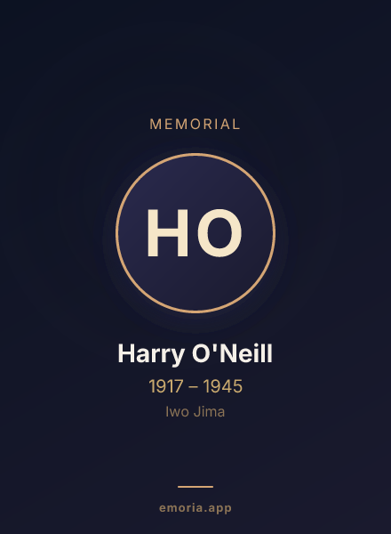 Memorial portrait of Harry O'Neill