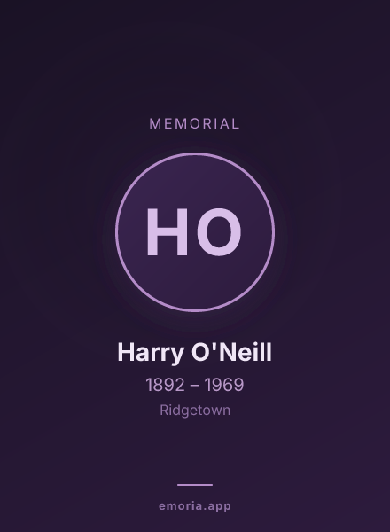 Memorial portrait of Harry O'Neill