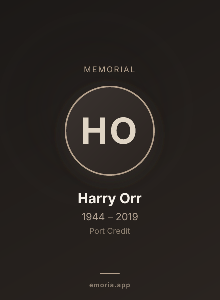 Memorial portrait of Harry Orr