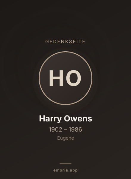Gedenkportrait von Harry Owens