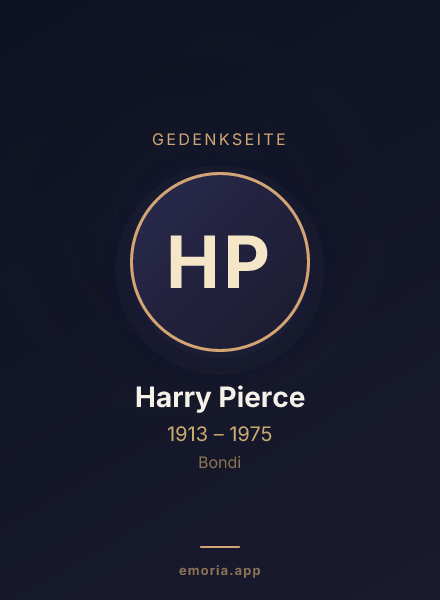 Gedenkportrait von Harry Pierce
