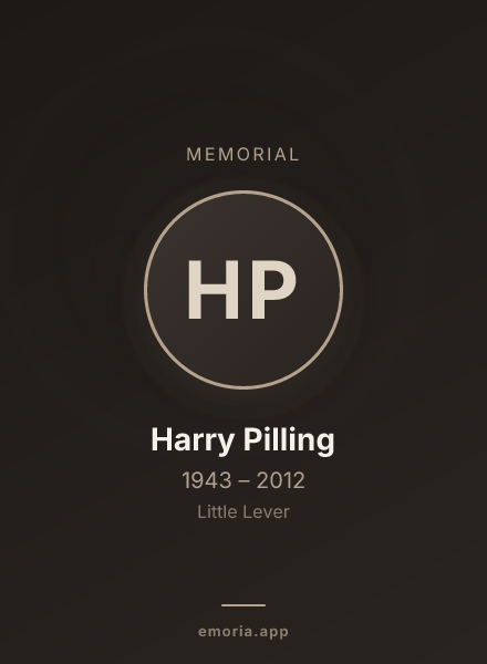 Memorial portrait of Harry Pilling