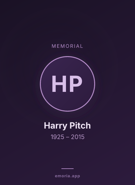 Memorial portrait of Harry Pitch