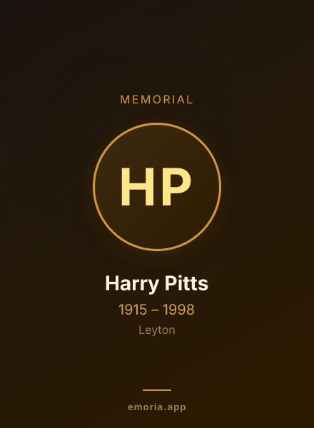 Memorial portrait of Harry Pitts