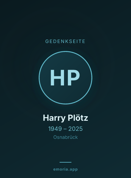 Gedenkportrait von Harry Plötz