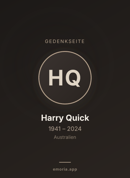 Gedenkportrait von Harry Quick