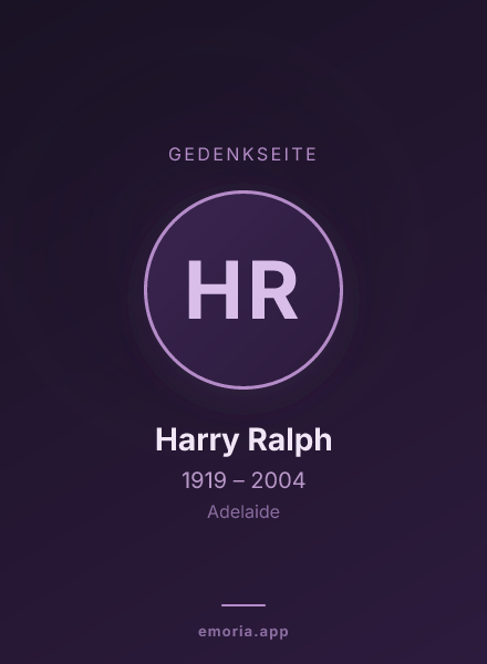 Gedenkportrait von Harry Ralph