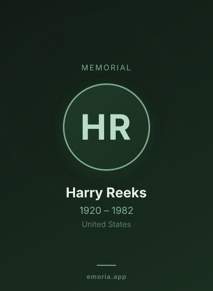 Memorial portrait of Harry Reeks