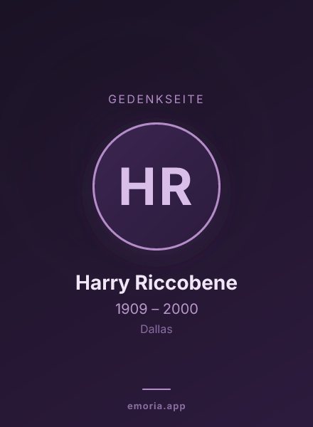 Gedenkportrait von Harry Riccobene