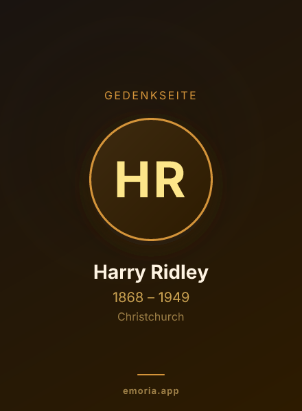 Gedenkportrait von Harry Ridley