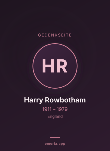 Gedenkportrait von Harry Rowbotham