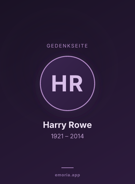 Gedenkportrait von Harry Rowe