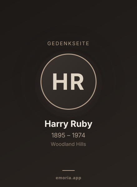 Gedenkportrait von Harry Ruby