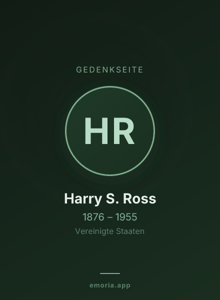 Gedenkportrait von Harry S. Ross