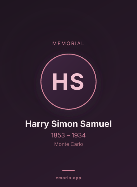 Memorial portrait of Harry Simon Samuel
